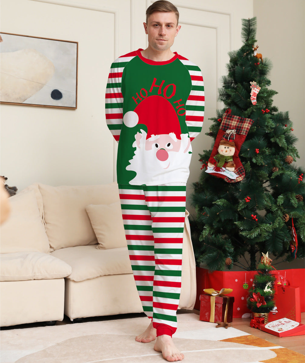 Old Man Striped Christmas Homecare Pajamas