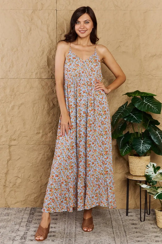 HEYSON Take Your Chances Full Size Floral Halter Neck Maxi Dress - Sweet Wildflower Boutique