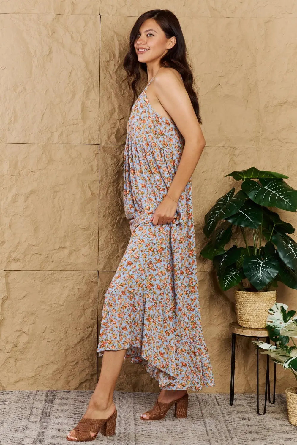 HEYSON Take Your Chances Full Size Floral Halter Neck Maxi Dress - Sweet Wildflower Boutique