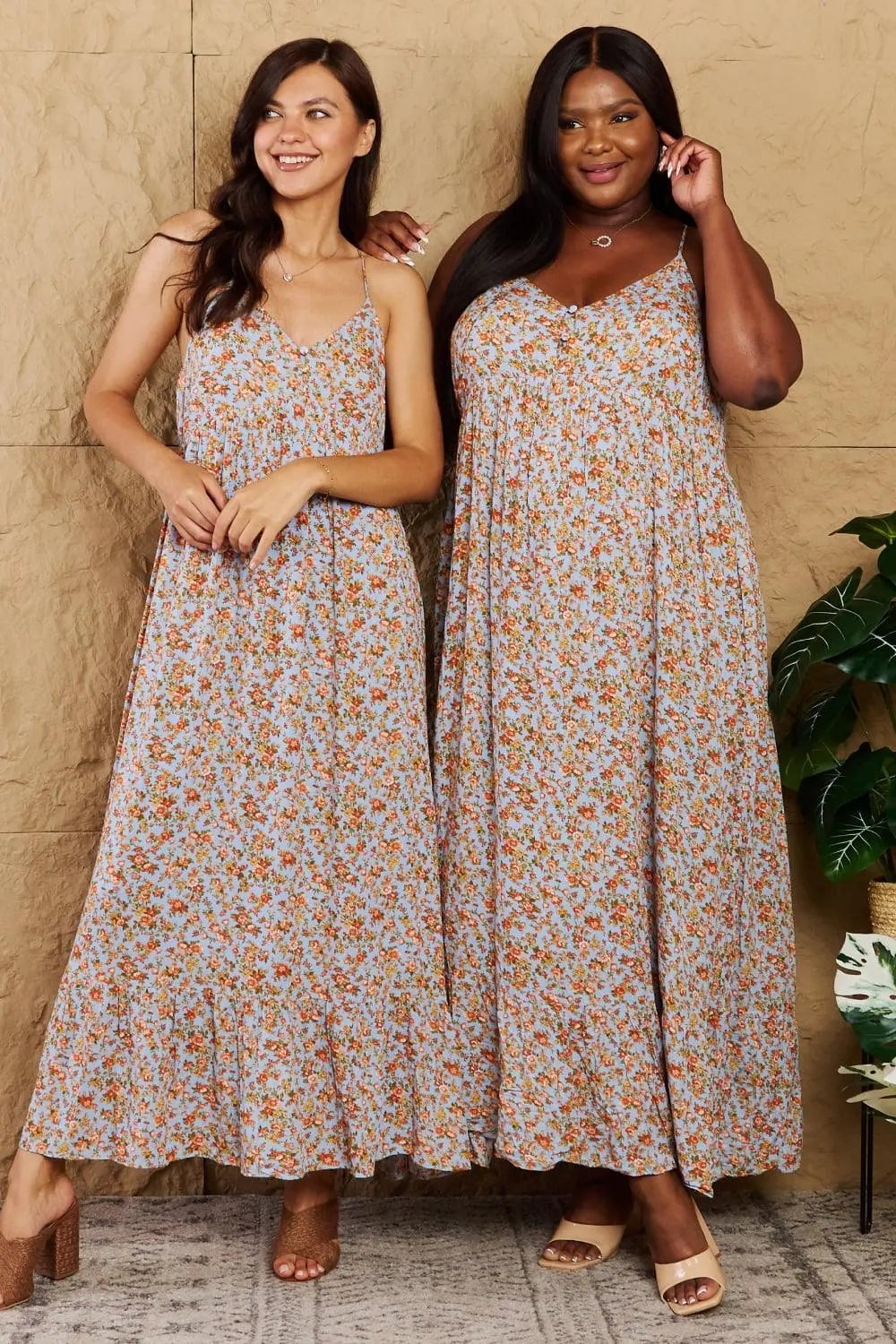 HEYSON Take Your Chances Full Size Floral Halter Neck Maxi Dress - Sweet Wildflower Boutique