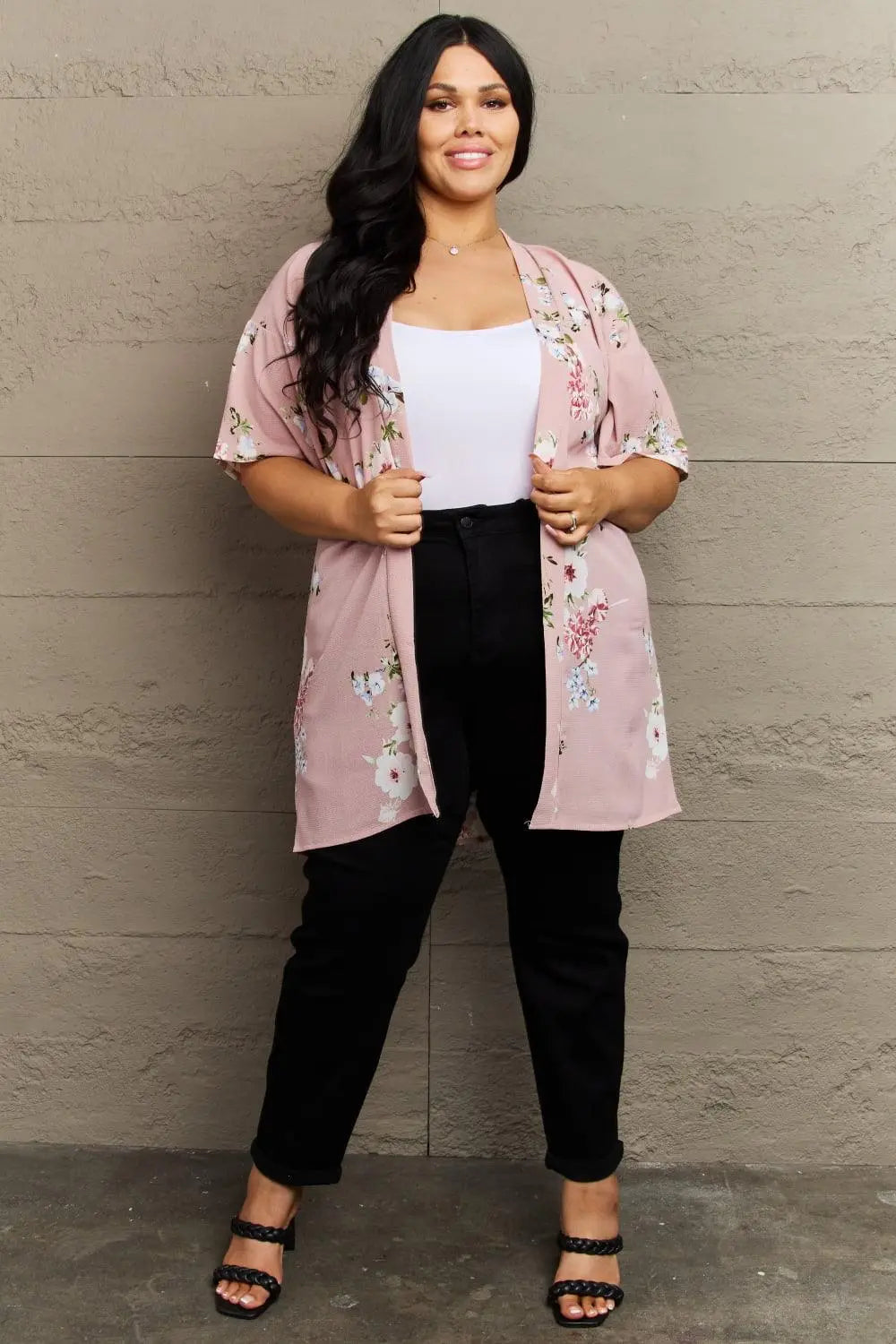 Justin Taylor Aurora Rose Floral Kimono - Sweet Wildflower Boutique