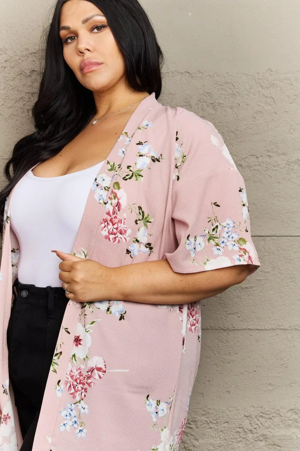 Justin Taylor Aurora Rose Floral Kimono - Sweet Wildflower Boutique