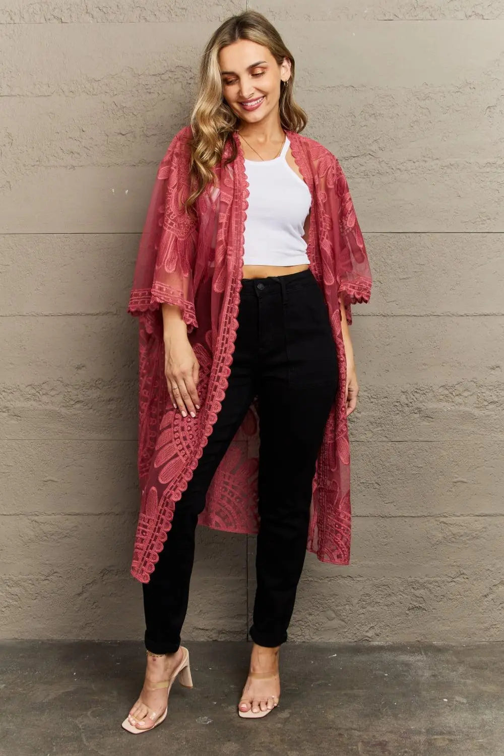 Justin Taylor Legacy Lace Duster Kimono - Sweet Wildflower Boutique