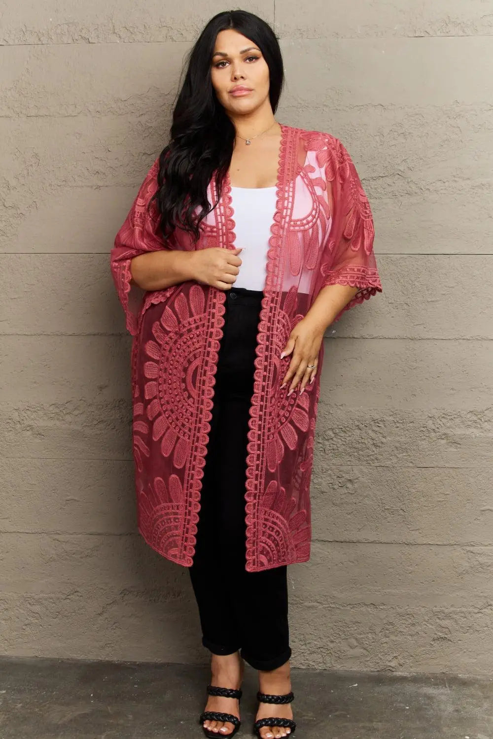 Justin Taylor Legacy Lace Duster Kimono - Sweet Wildflower Boutique