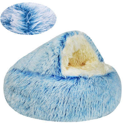 Crystal velvet warm round half-pack cat bed