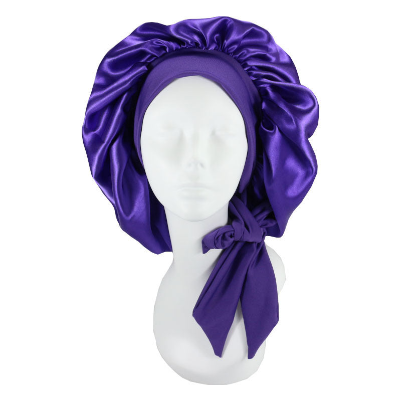 Lace-up Hair Care Silk Nightcap