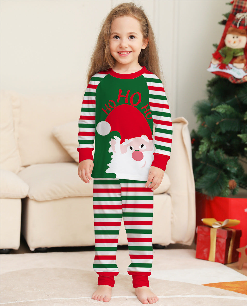 Old Man Striped Christmas Homecare Pajamas