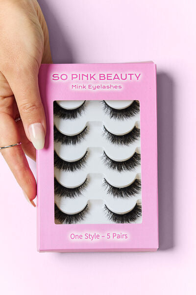 SO PINK BEAUTY Mink Eyelashes 5 Pairs