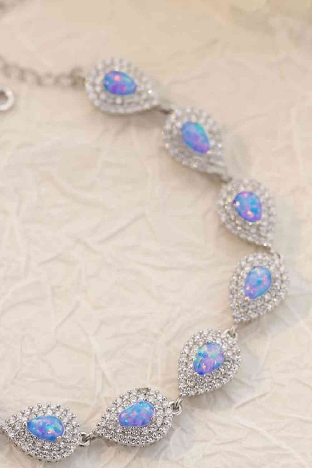 925 Sterling Silver Opal Bracelet