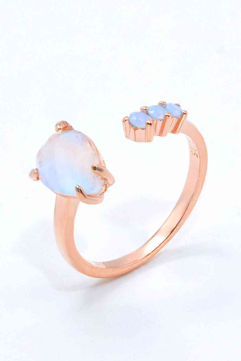 18K Rose Gold-Plated Moonstone Open Ring