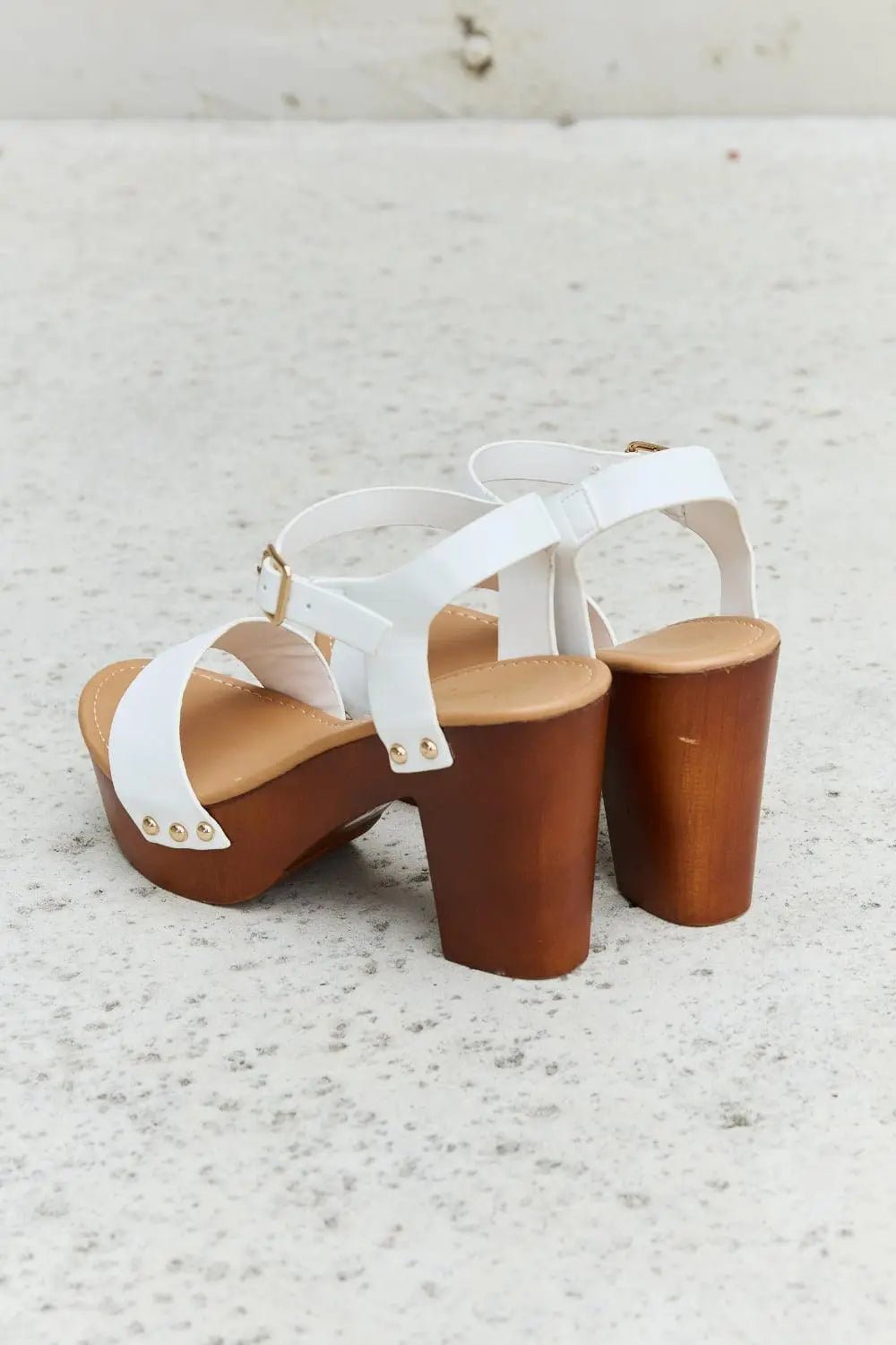 DDK Time After Time Wooden Platform Strap Heels - Sweet Wildflower Boutique