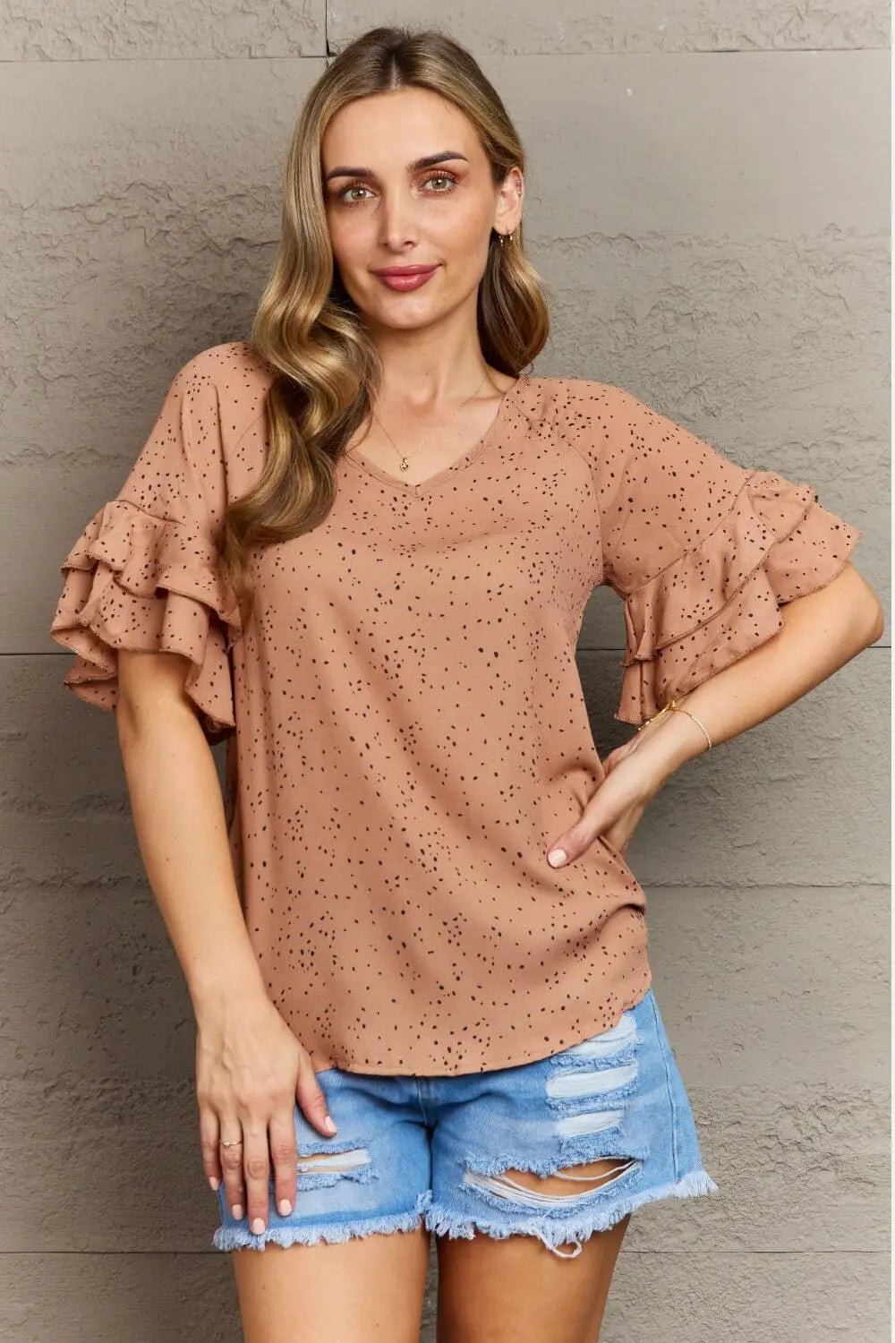 Hailey & Co Darling Delights Polka Dot Woven Top - Sweet Wildflower Boutique