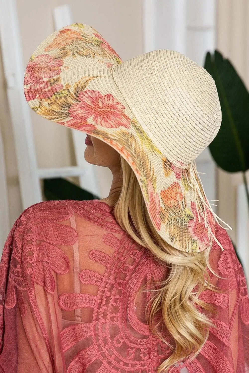 Justin Taylor Floral Bow Detail Sunhat - Sweet Wildflower Boutique