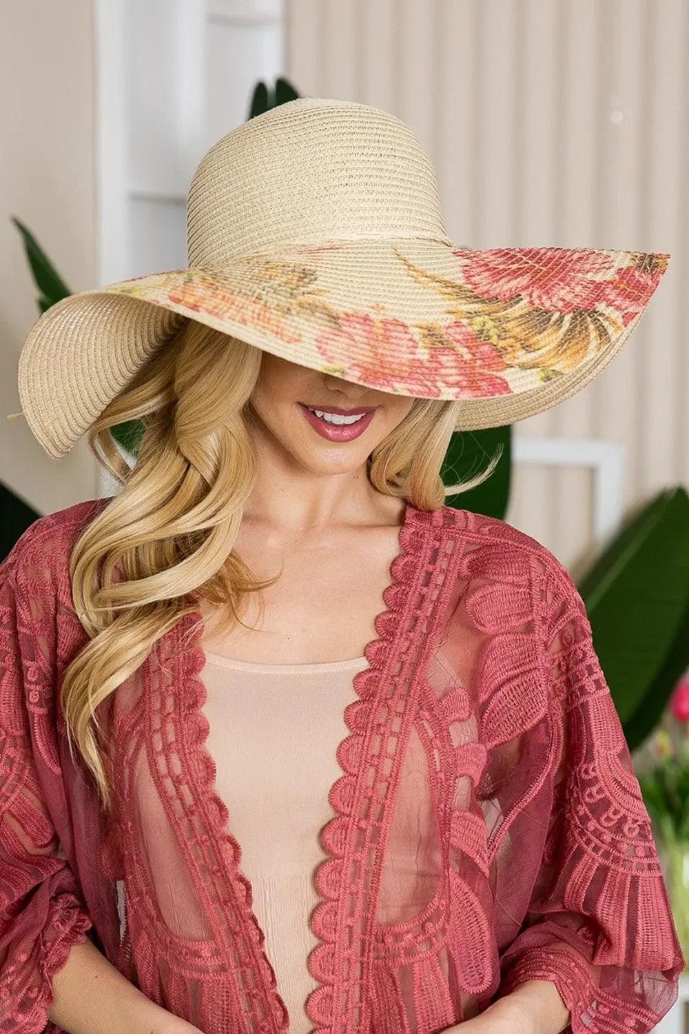 Justin Taylor Floral Bow Detail Sunhat - Sweet Wildflower Boutique