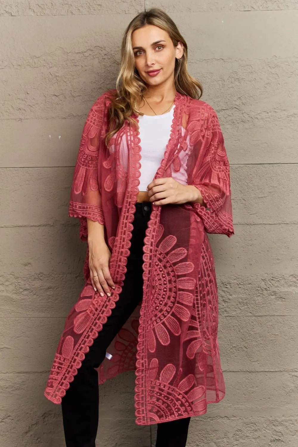 Justin Taylor Legacy Lace Duster Kimono - Sweet Wildflower Boutique