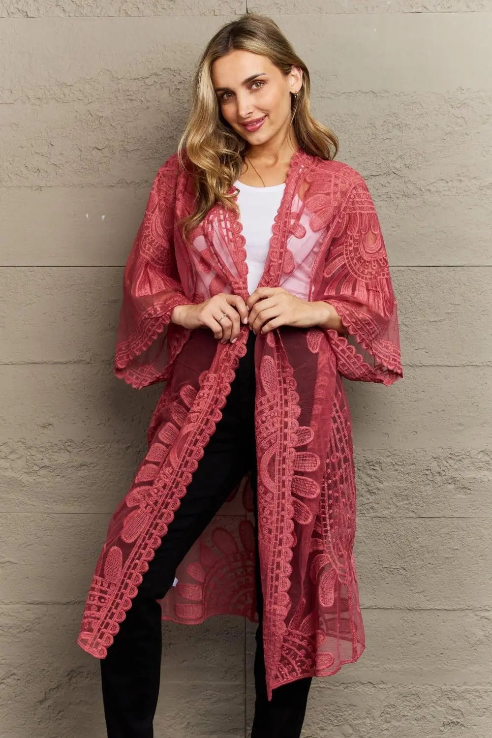 Justin Taylor Legacy Lace Duster Kimono - Sweet Wildflower Boutique