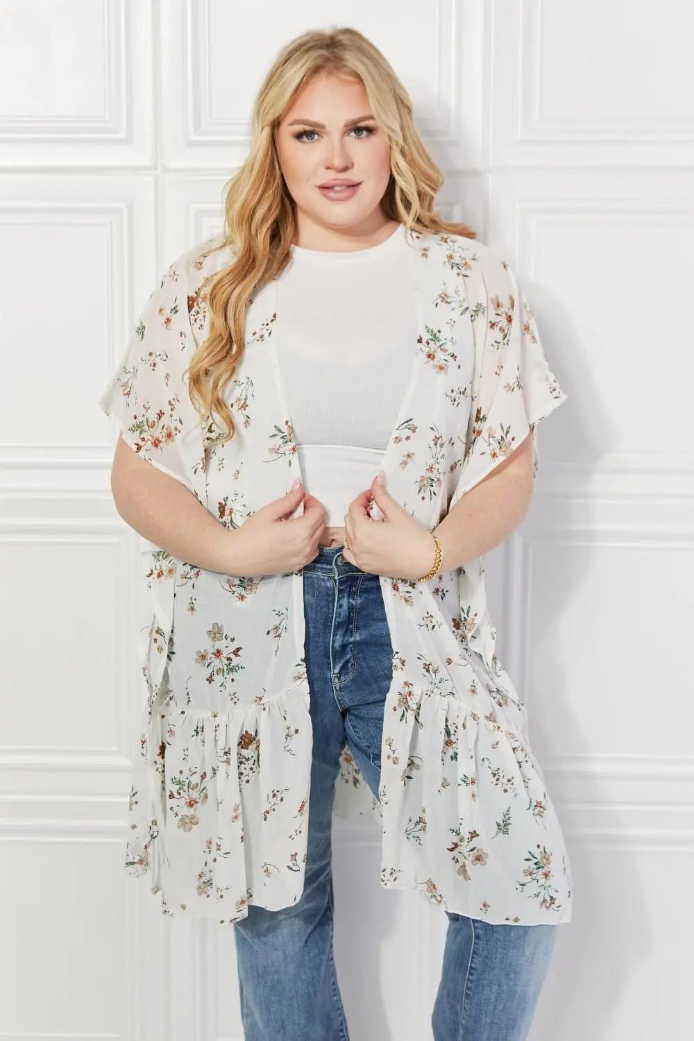 Justin Taylor Meadow of Daisies Floral Kimono - Sweet Wildflower Boutique