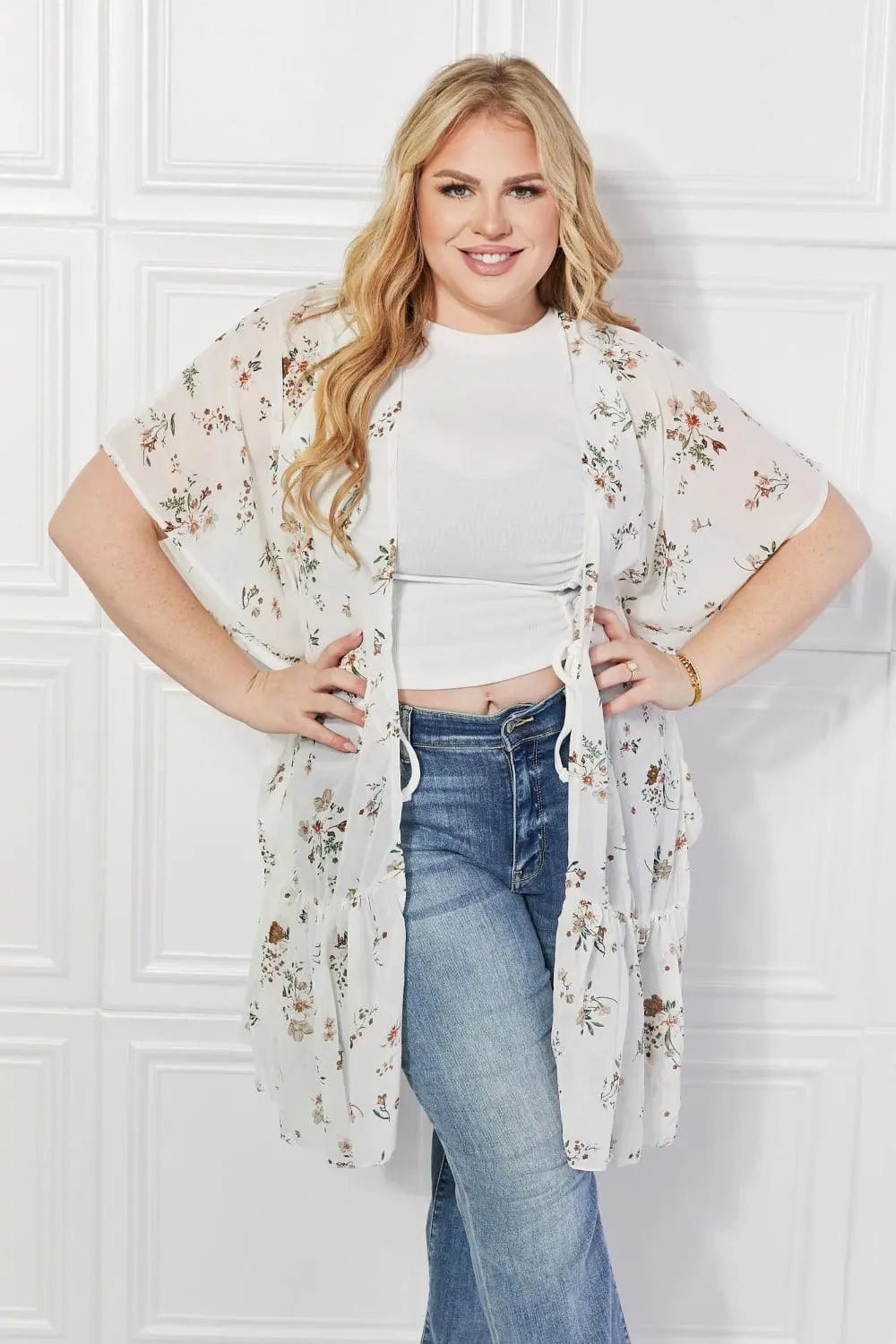 Justin Taylor Meadow of Daisies Floral Kimono - Sweet Wildflower Boutique