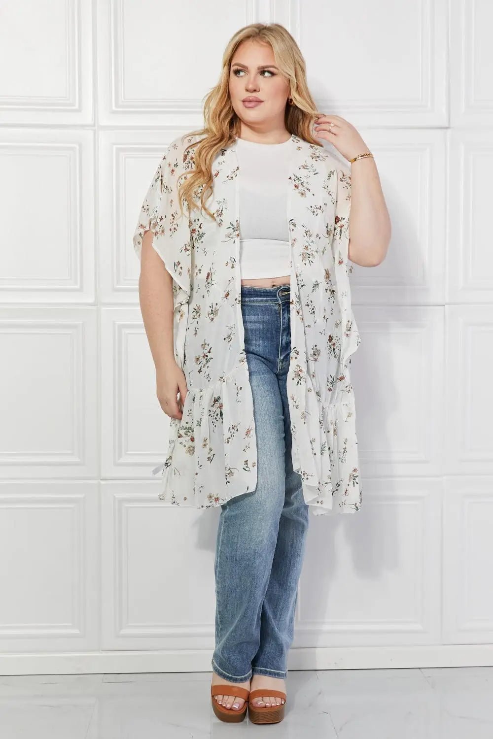 Justin Taylor Meadow of Daisies Floral Kimono - Sweet Wildflower Boutique