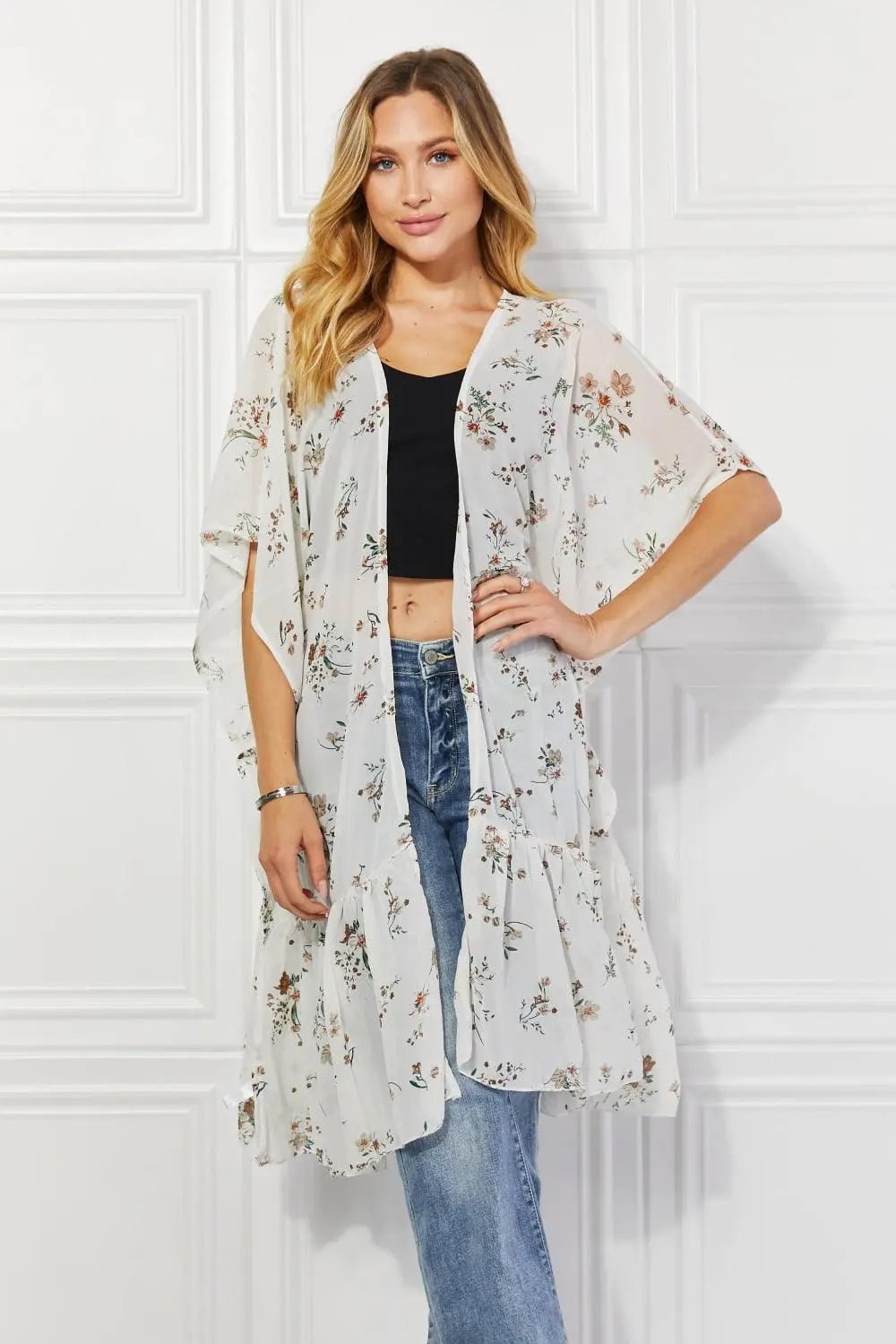 Justin Taylor Meadow of Daisies Floral Kimono - Sweet Wildflower Boutique