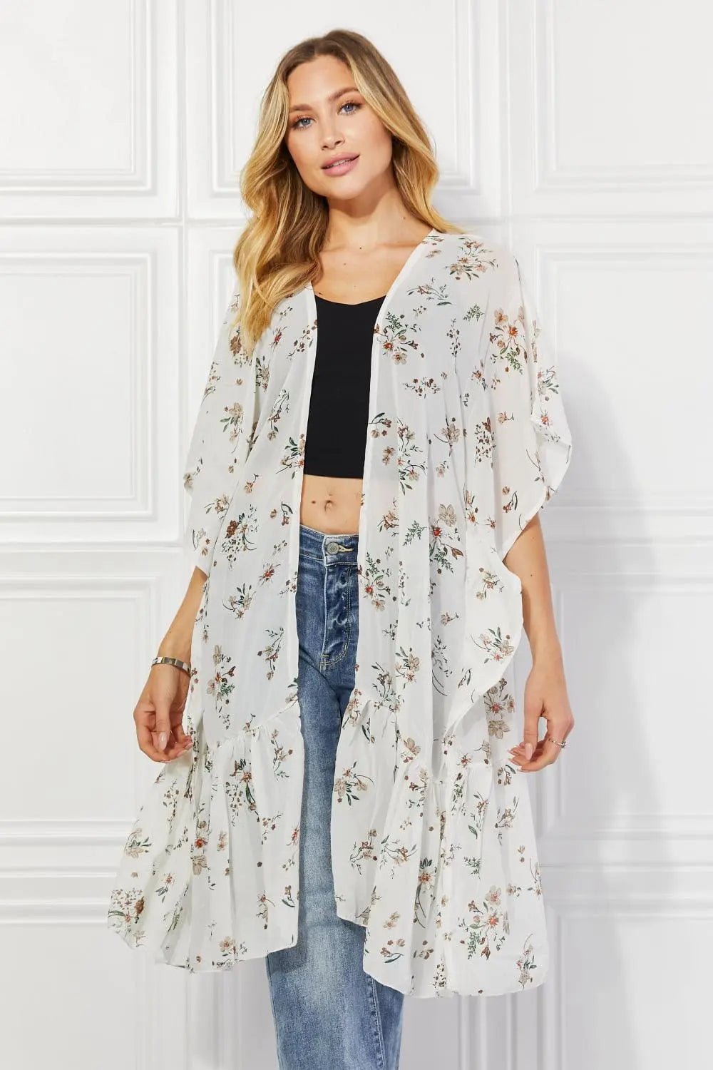 Justin Taylor Meadow of Daisies Floral Kimono - Sweet Wildflower Boutique