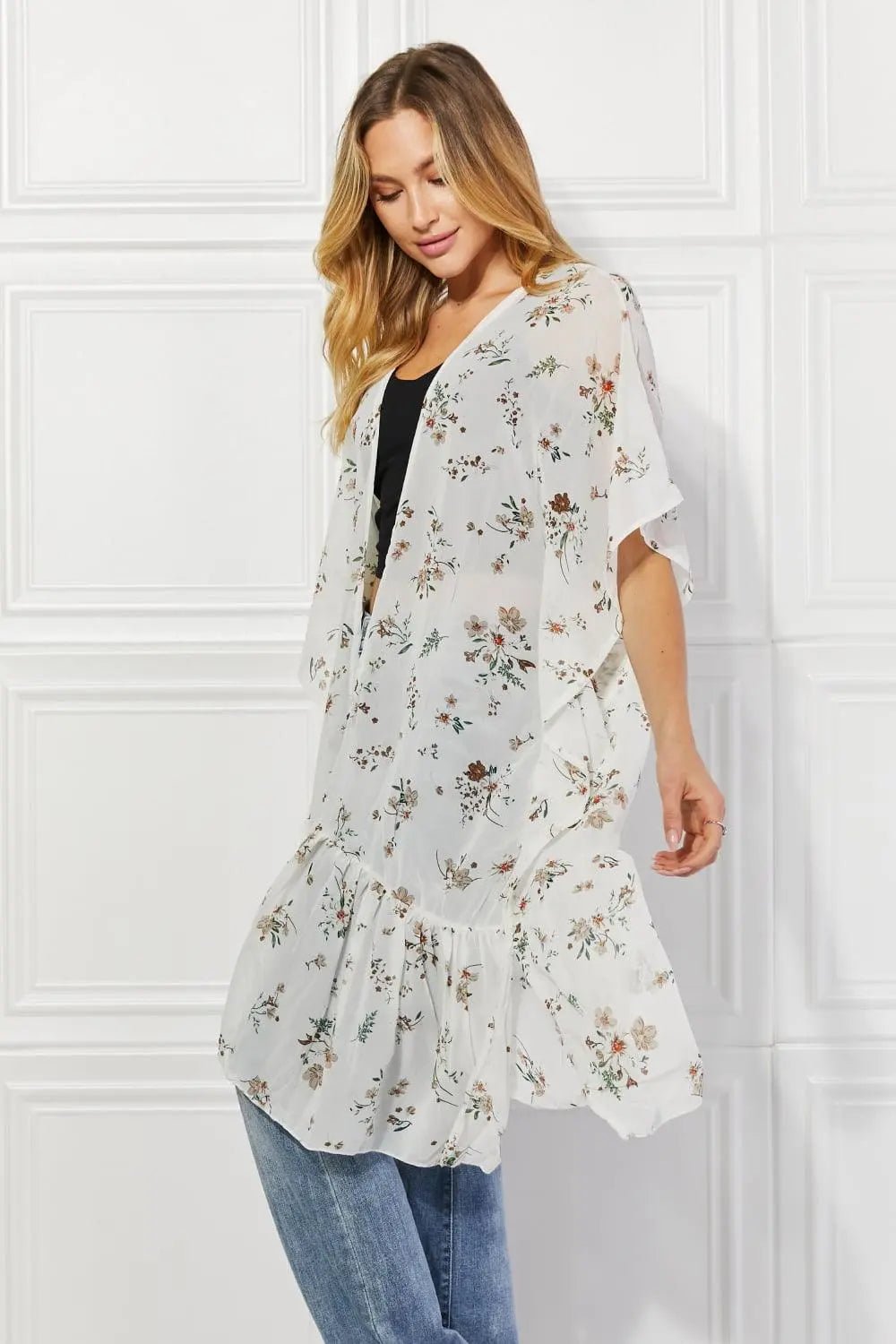 Justin Taylor Meadow of Daisies Floral Kimono - Sweet Wildflower Boutique