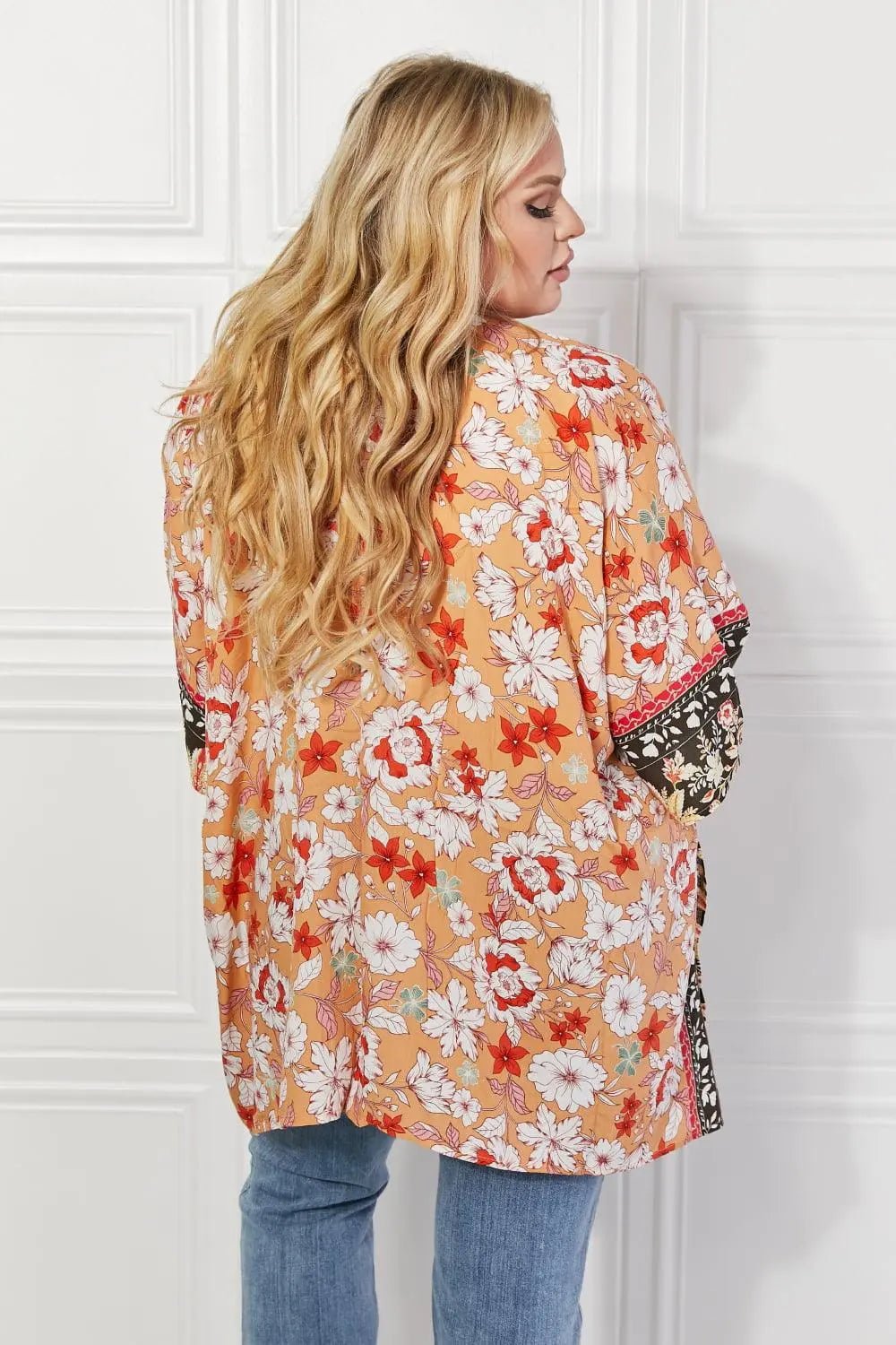 Justin Taylor Peachy Keen Cover-Up Kimono - Sweet Wildflower Boutique