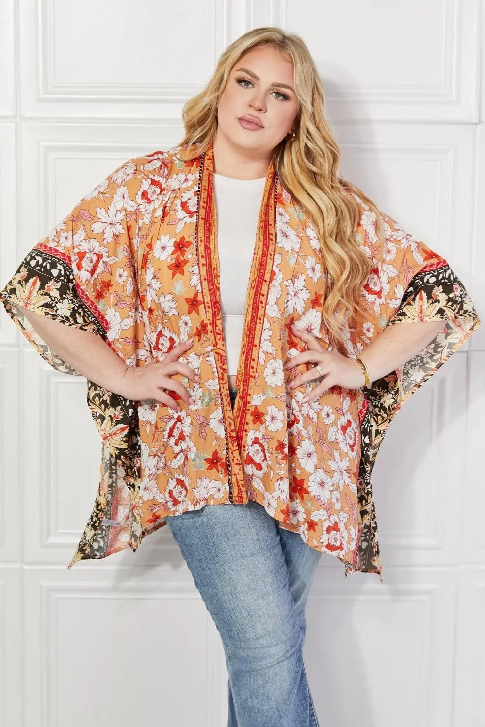 Justin Taylor Peachy Keen Cover-Up Kimono - Sweet Wildflower Boutique