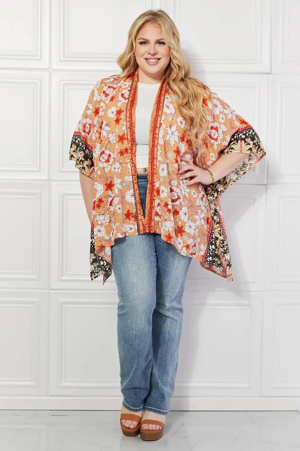 Justin Taylor Peachy Keen Cover-Up Kimono - Sweet Wildflower Boutique