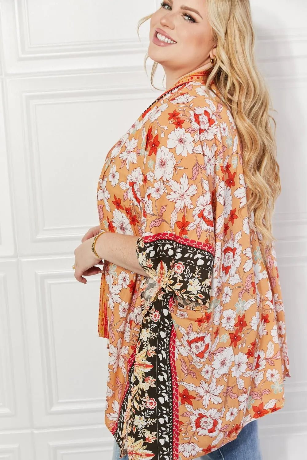 Justin Taylor Peachy Keen Cover-Up Kimono - Sweet Wildflower Boutique