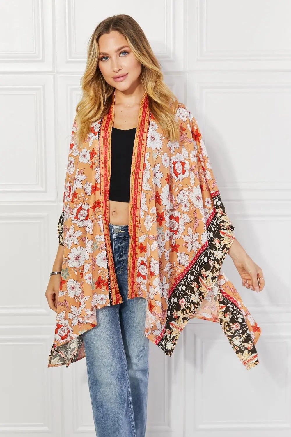 Justin Taylor Peachy Keen Cover-Up Kimono - Sweet Wildflower Boutique