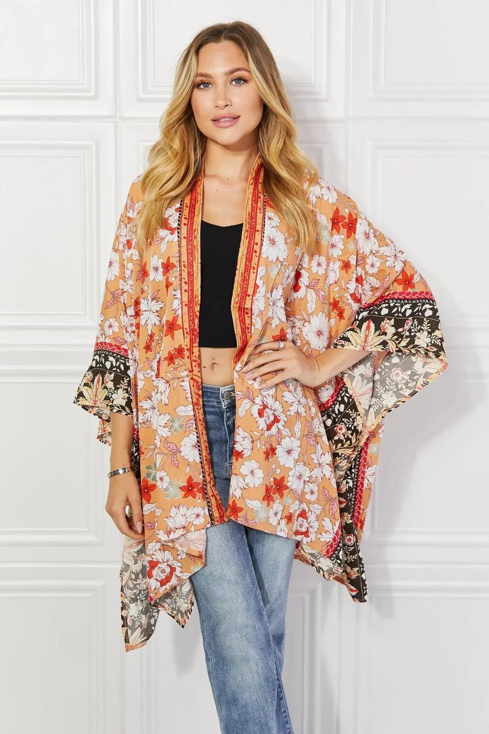 Justin Taylor Peachy Keen Cover-Up Kimono - Sweet Wildflower Boutique