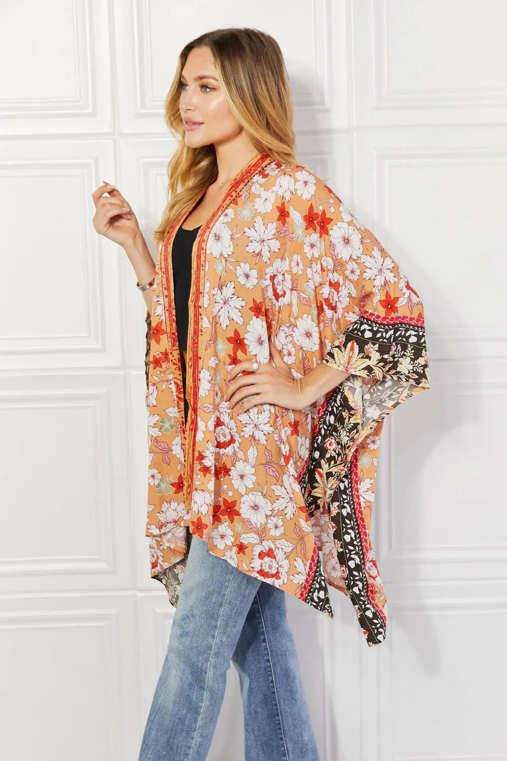 Justin Taylor Peachy Keen Cover-Up Kimono - Sweet Wildflower Boutique