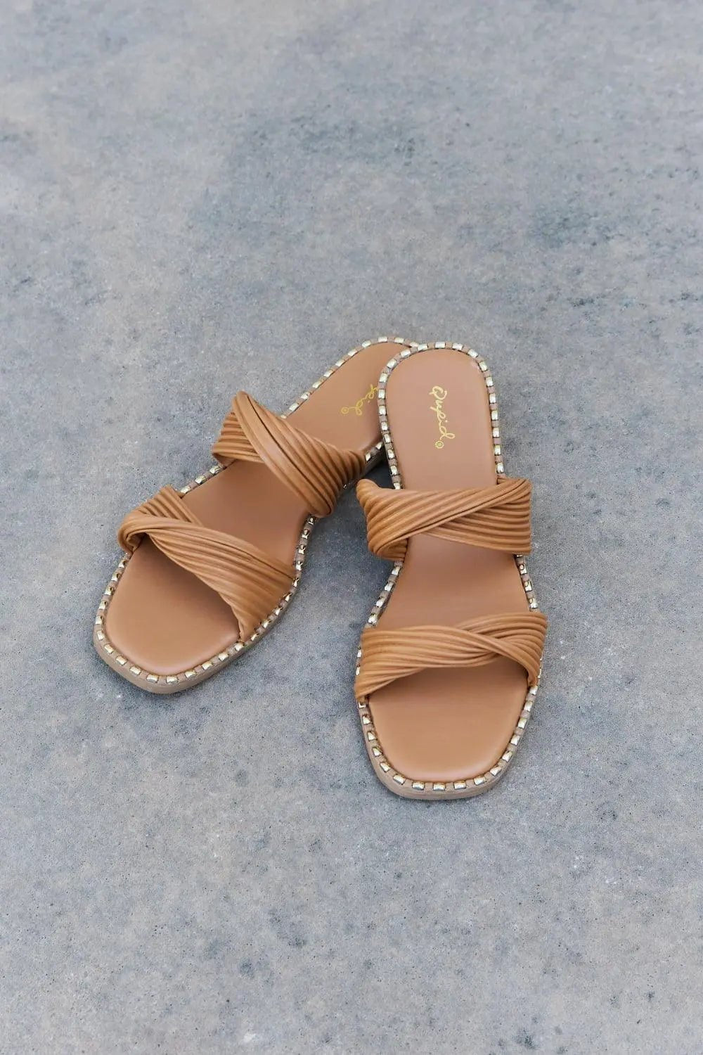 Qupid Summertime Fine Double Strap Twist Sandals - Sweet Wildflower Boutique