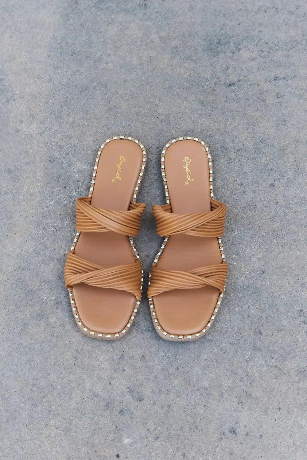 Qupid Summertime Fine Double Strap Twist Sandals - Sweet Wildflower Boutique