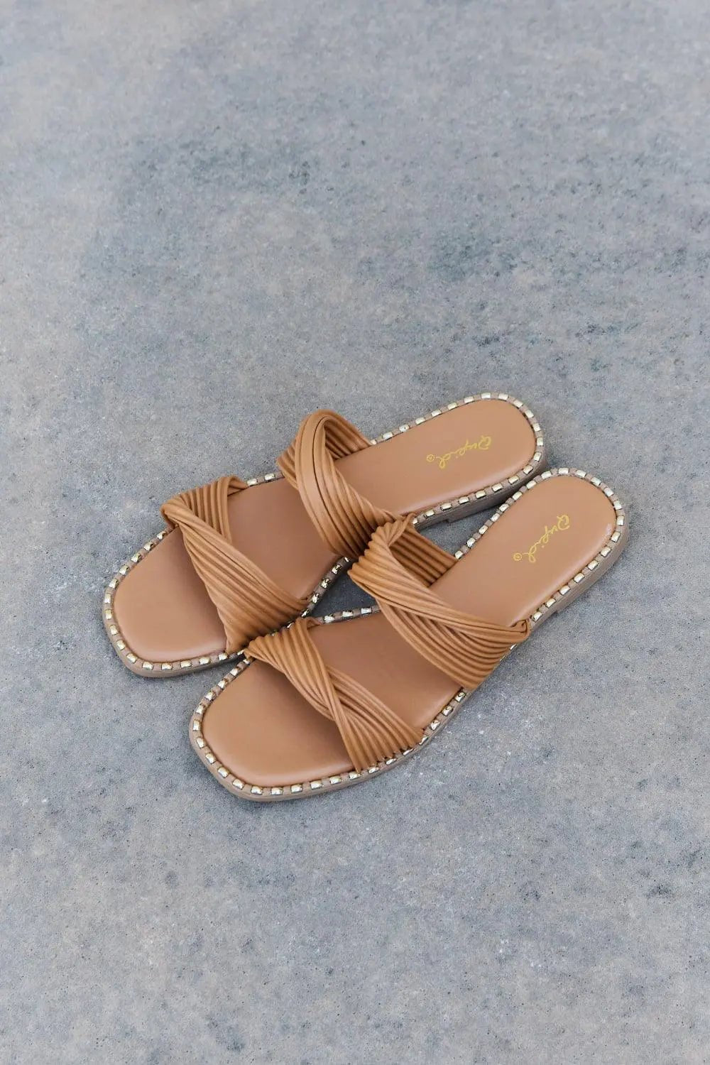 Qupid Summertime Fine Double Strap Twist Sandals - Sweet Wildflower Boutique