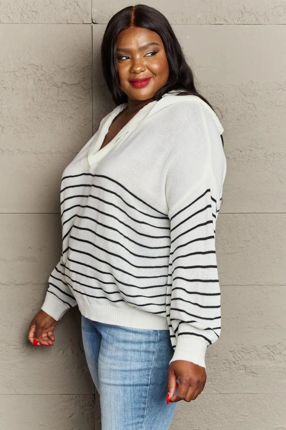 Sew In Love Make Me Smile Striped Oversized Knit Top - Sweet Wildflower Boutique