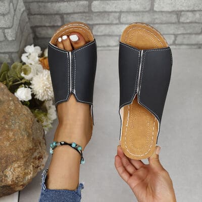 PU Leather Open Toe Sandals